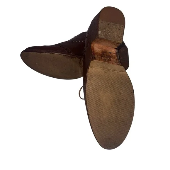 Frye Leather Oxford Maggie Perforated Wingtip Women's Size 11B Brown - Picture 9 of 11